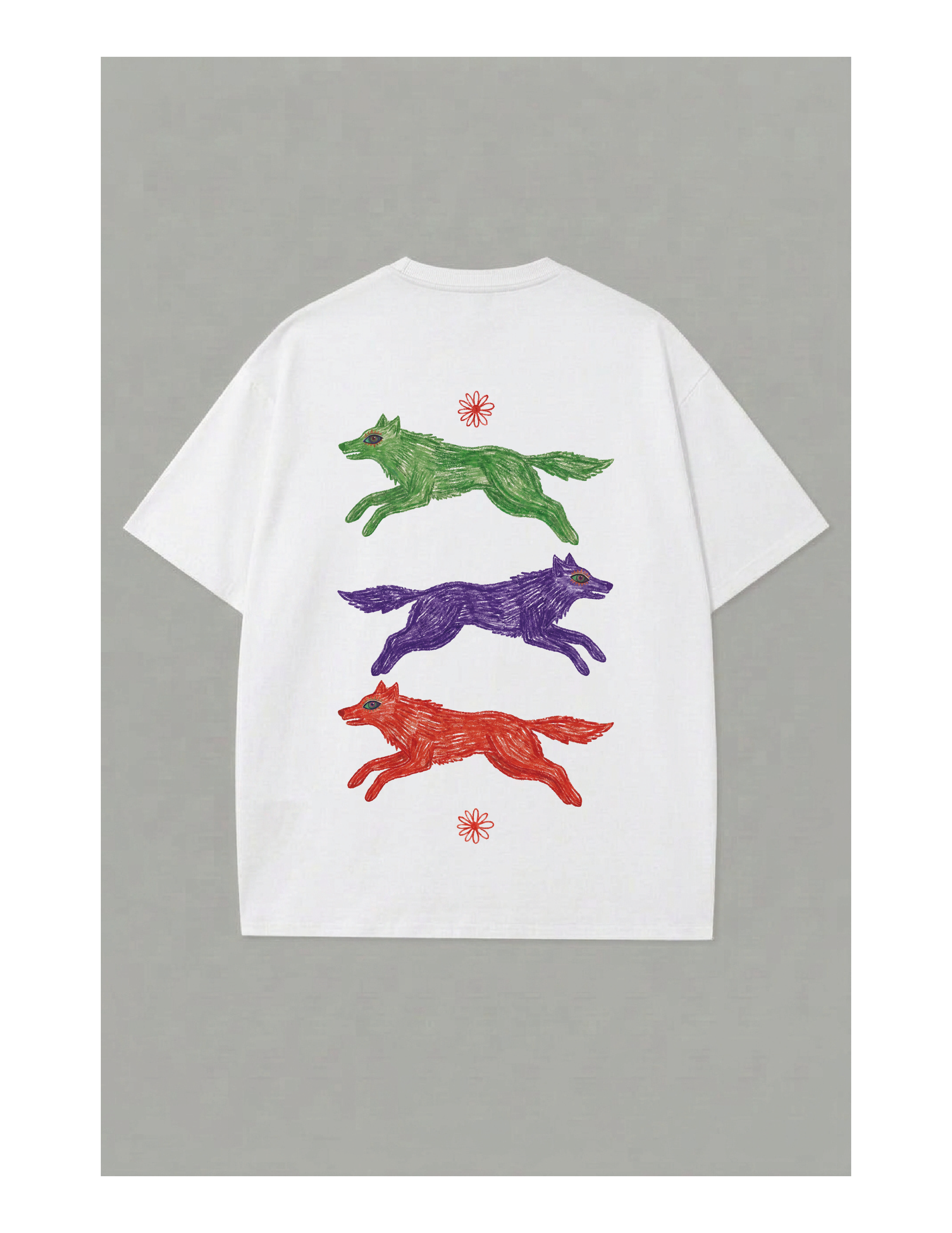 Camiseta tres lobos - Color