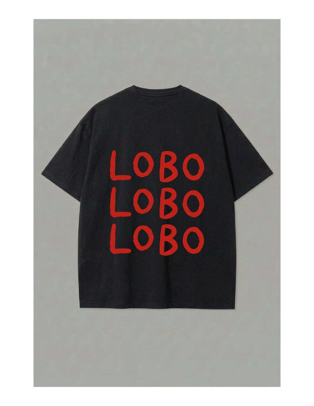 Camiseta Corazoncito Lobo Lobo Lobo - Negra