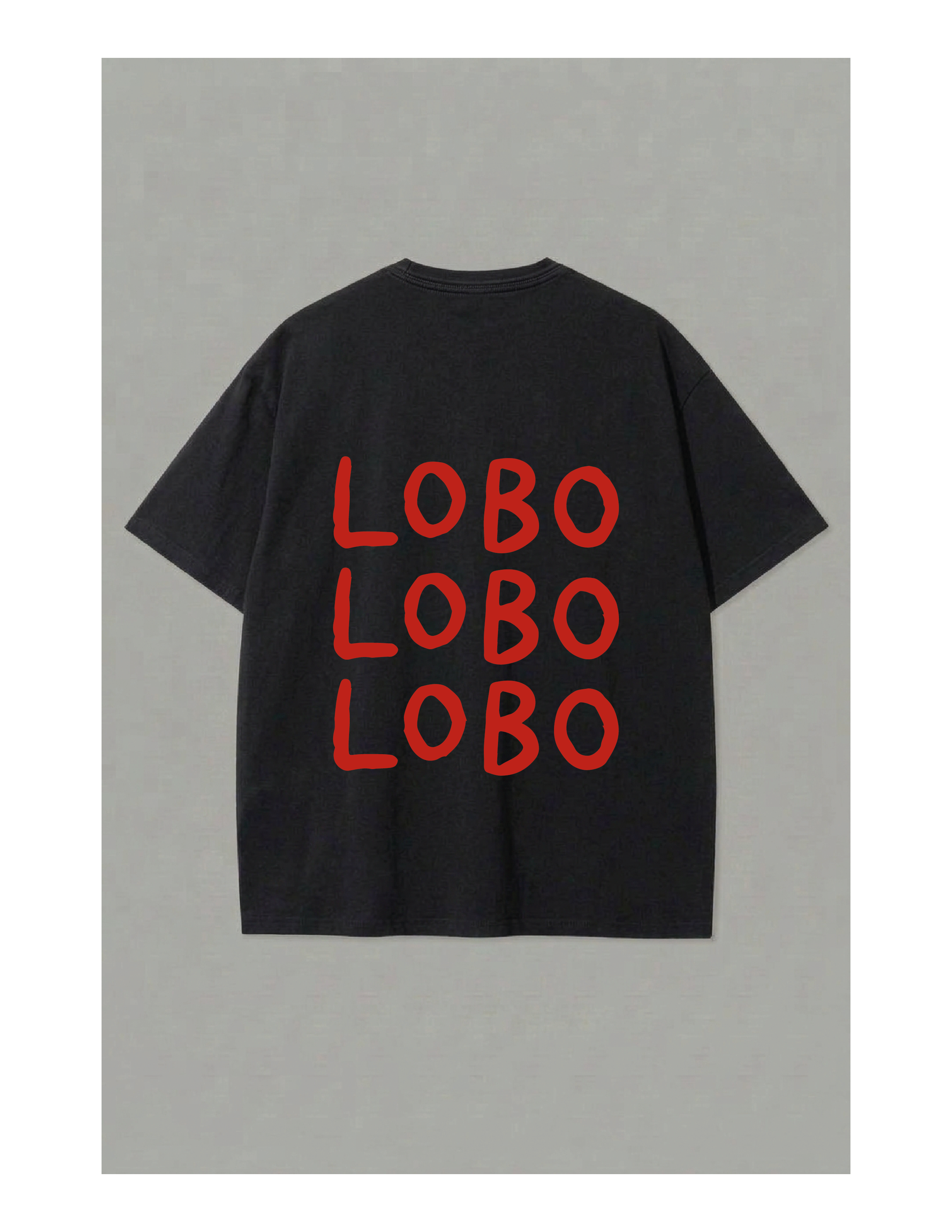 Camiseta Corazoncito Lobo Lobo Lobo - Negra