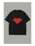 Camiseta Corazón Lobo Frontal - Negra