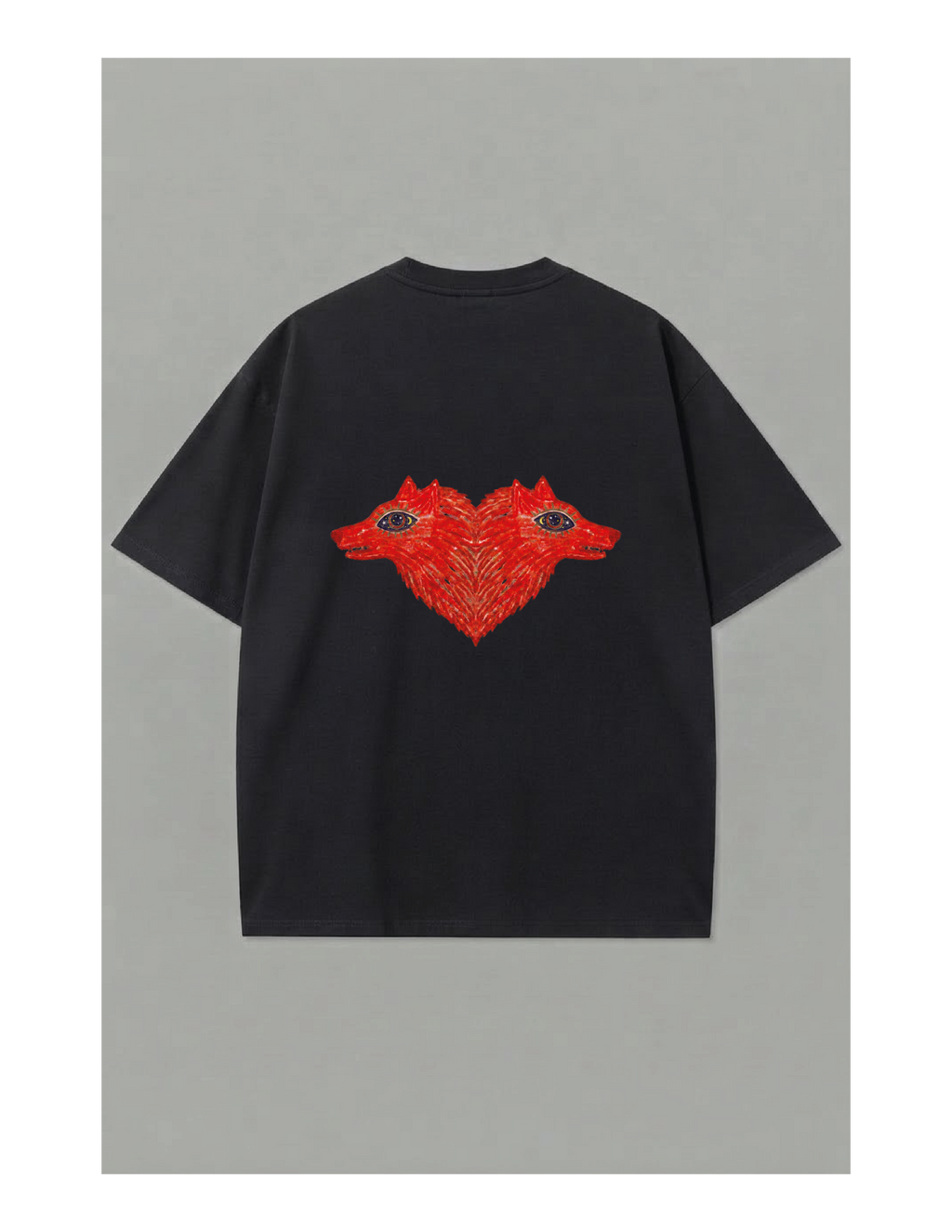 Camiseta Corazón Lobo - Negra