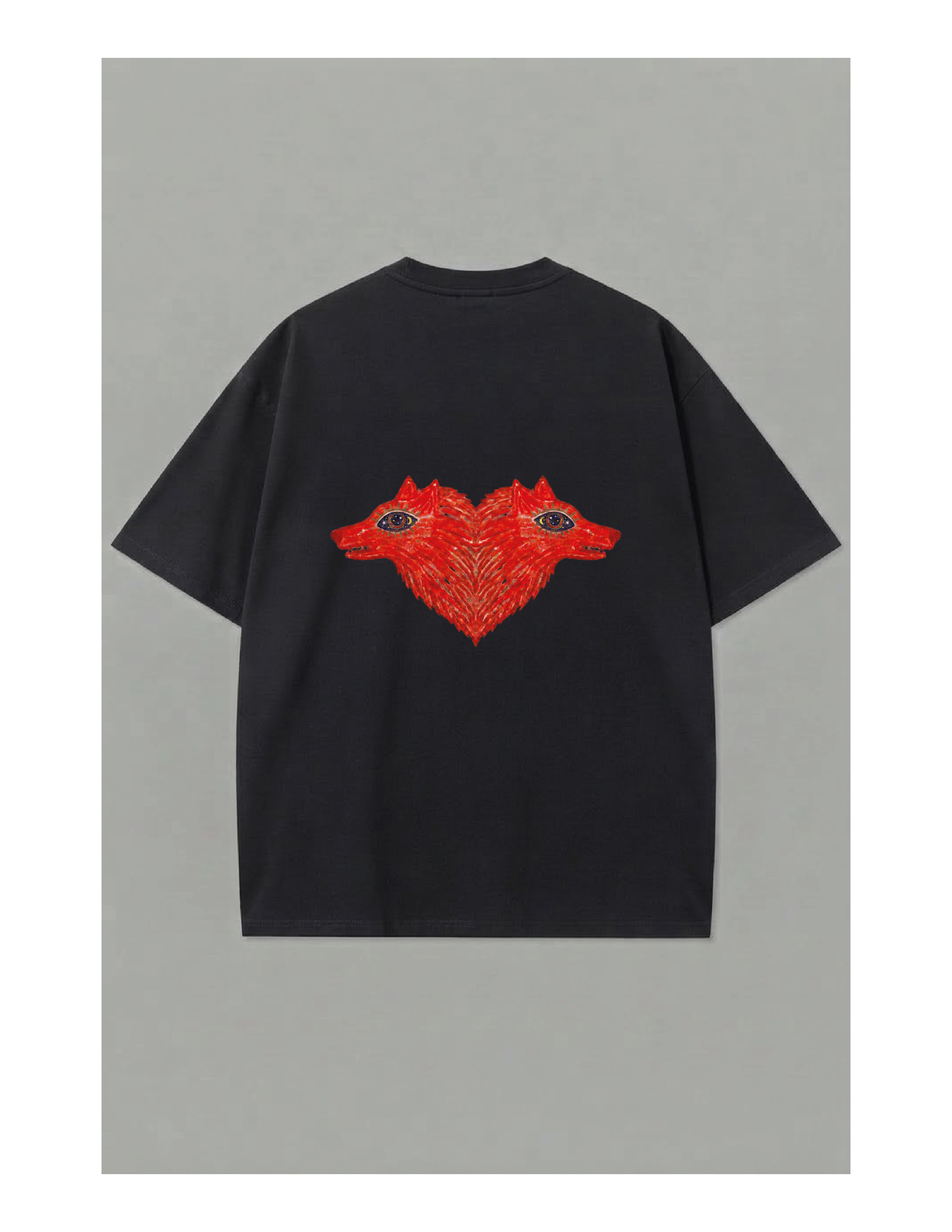 Camiseta Corazón Lobo - Negra