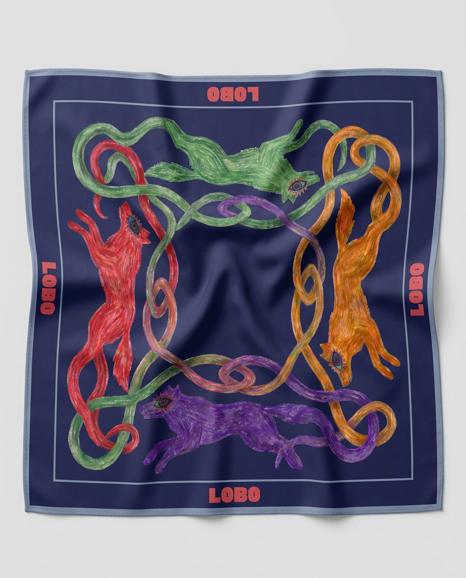 Pañoleta Lobos Azul
