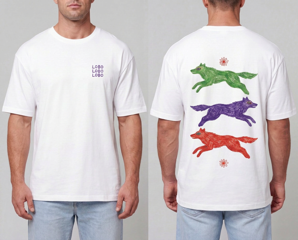 Camiseta tres lobos - Color