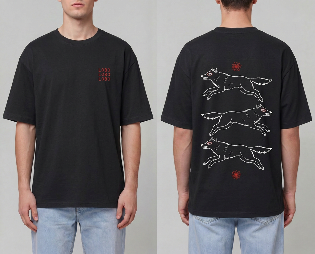 Camiseta Tres Lobos - Negra