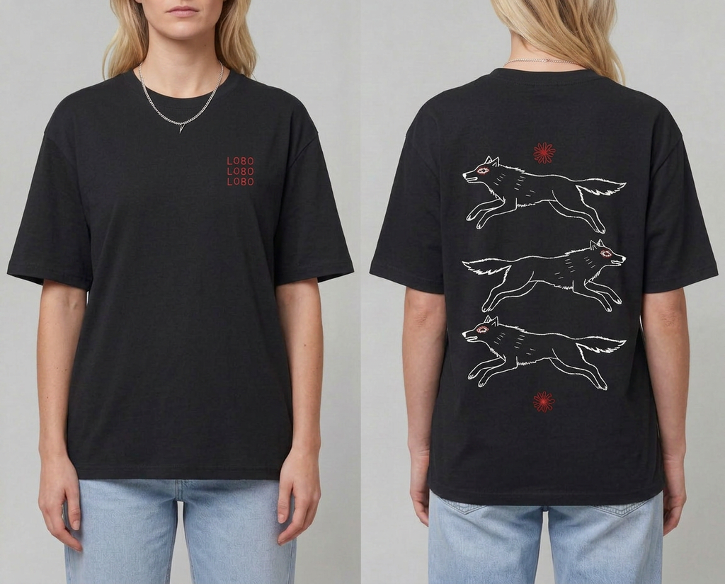Camiseta Tres Lobos - Negra