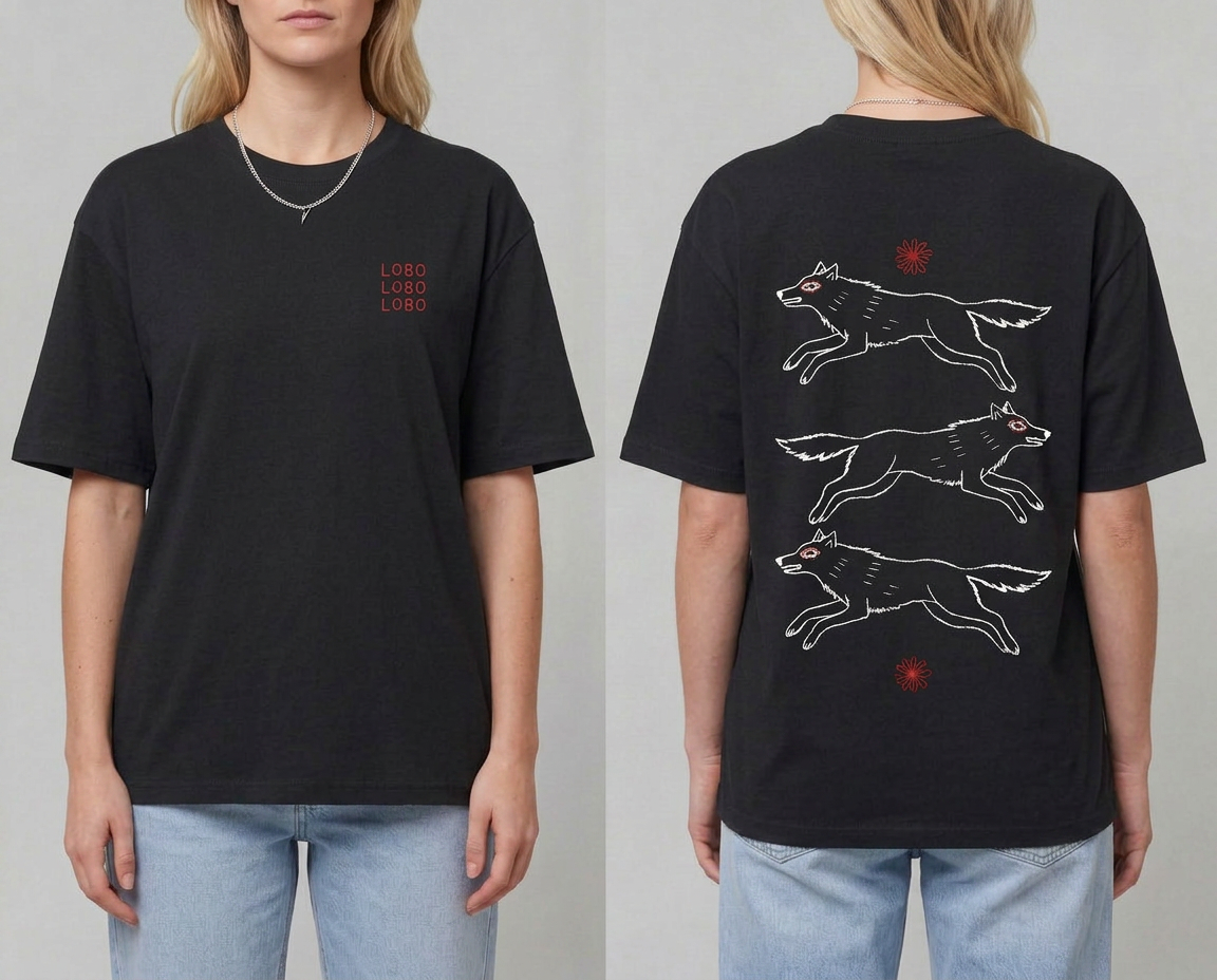 Camiseta Tres Lobos - Negra