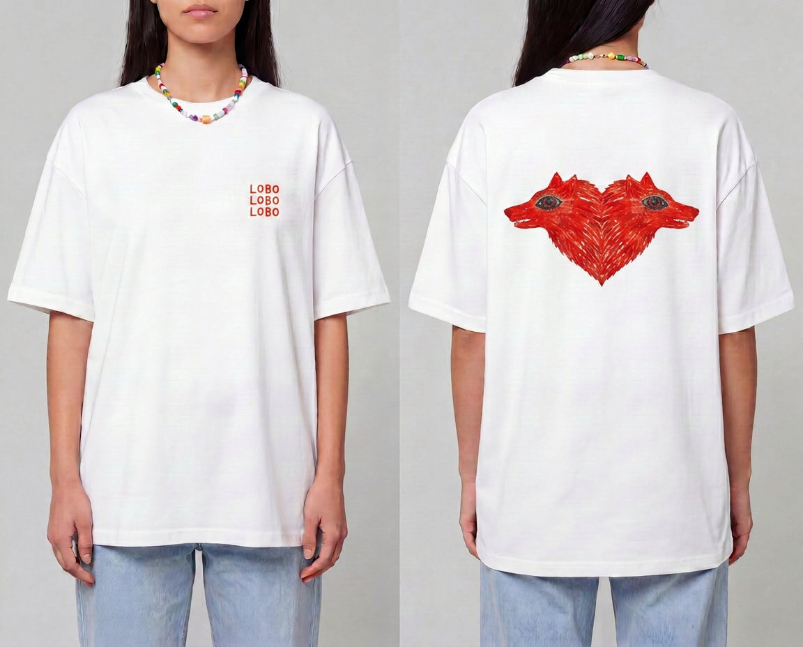 Camiseta Corazón Lobo - Blanca
